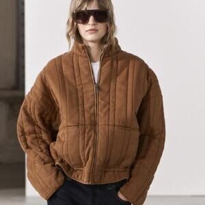 ZARA WASHED EFFECT QUILTED JACKET ZW COLLECTION